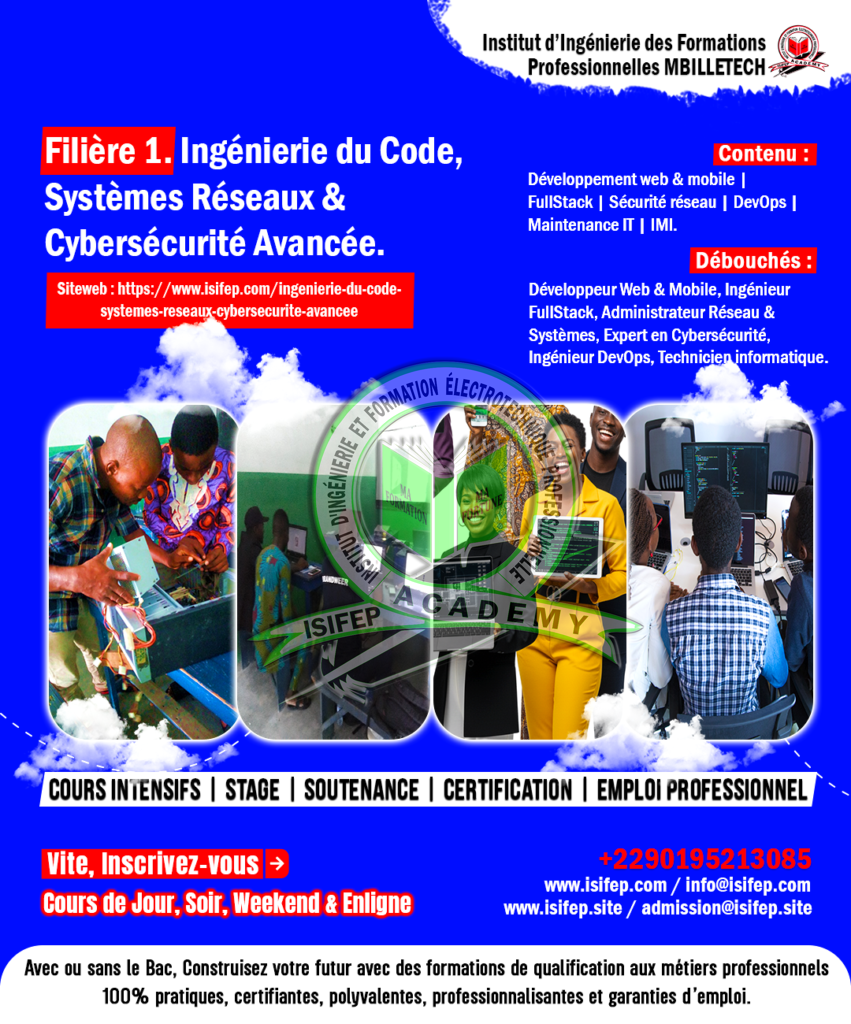2025-2026 - Filière 1. Ingénierie du Code, Systèmes Réseaux & Cybersécurité Avancée.