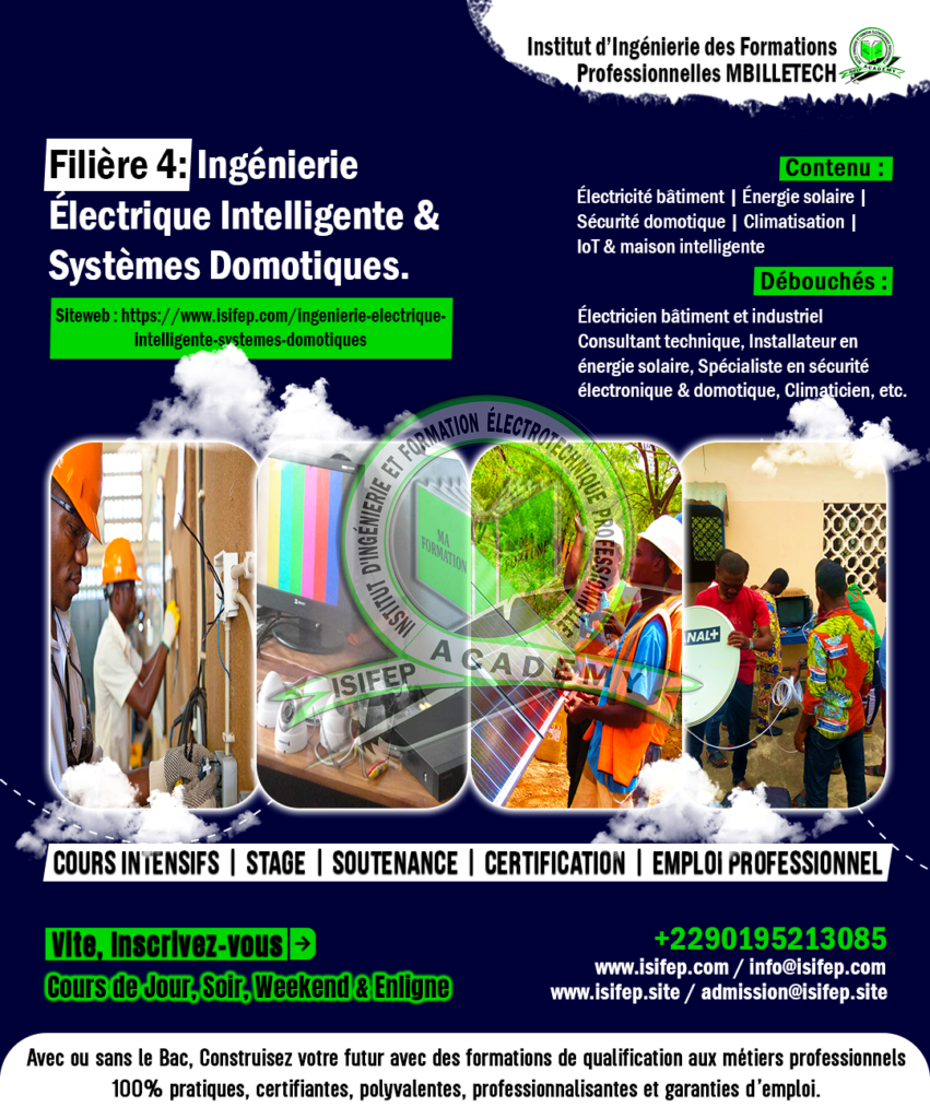 2025-2026 - Filière 4. Ingénierie Électrique Intelligente & Systèmes Domotiques.