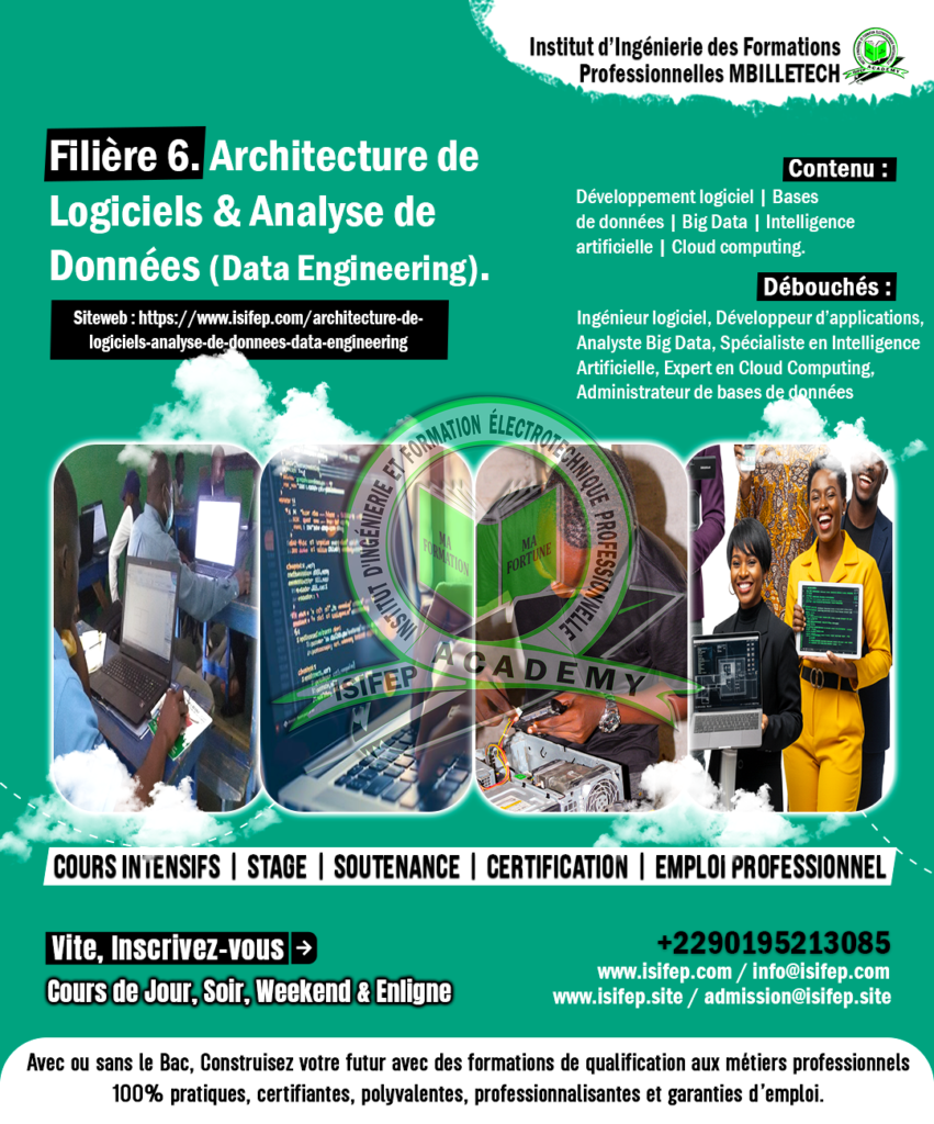 2025-2026 - Filière 6. Architecture de Logiciels & Analyse de Données (Data Engineering).